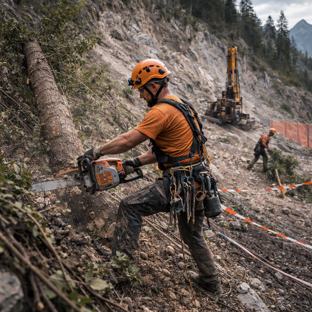 Lavori su vegetazione arborea nelle aree di cantiere